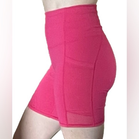 Fabletics Powerhold hot pink high waist spandex-blend shorts w/ pockets - Picture 7 of 8